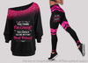 You Think I Am Crazy You Should See Me With My Best Friend Off Shoulder Long Sleeves Top and Leggings Set