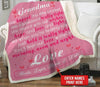 Personalized Love Grandma Premium Blanket