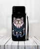 Awesome Cell Phone Wallet Case for Universal Models - Wolf Dream-catcher 003 - designfullprint