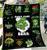 Gift For Hippie Stoner Bear Pothead Care Bear Dont Care Bear Love Bud Quilt And Sherpa Blanket don t care bear blanket HG