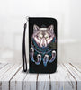 Awesome Cell Phone Wallet Case for Universal Models - Wolf Dream-catcher 003 - designfullprint