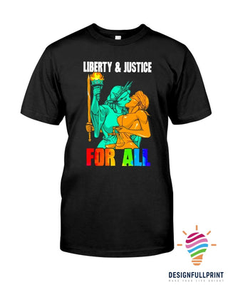 Pride Gift For LGBT LGBT - Liberty And Justice For All Ultra Cotton T-Shirt Or Hoodie HG