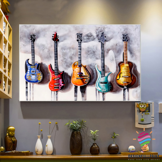 Colorful Guitar The Guitar CH Poster Canvas Gift For Guitarist