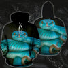 3D Teal Snakes Printed Hoodie 003 - designfullprint