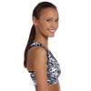 Padded Gym Fitness Sport 3D Blue Floral  skull Printed Athletic Bra 005 - designfullprint