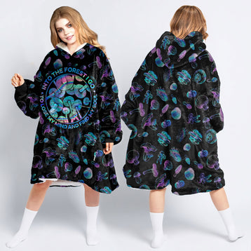 420 Gift Hippie Gift To Lose My Mind And Find My Soul Mushroom Wearable Blanket Snug Hoodie