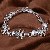 Fashion Stainless Steel Skull Charms Bracelet Men Women Punk Silver Chain Bracelets - designfullprint