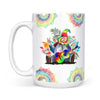 Tie Dye Gnome Hippie Soul Coffee Mug, 15oz Ceramic Coffee Cup Motivational Gifts Mug, Full Color Novelty Ceramic Coffee Mug
