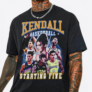 Vintage  Fan Shirt Starting Five Shirt basketball Lover Tshirt HG