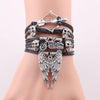 Arrow Skull Angel Wing Biker Leather Bracelets - designfullprint