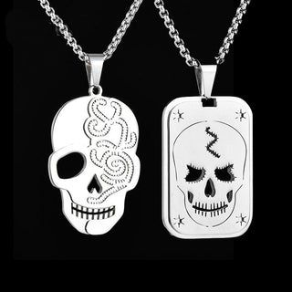 Punk Hollow Skull Stainless Steel Necklaces
