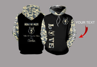 Gift For Hunting Lover Gift For Mom Hunting Mom Camo color Personalized US Unisex Size Hoodie