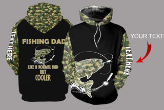 Fishing Gifts Gift For Dad Fishing Dad Salmon Camo Personalized US Unisex Size Hoodie
