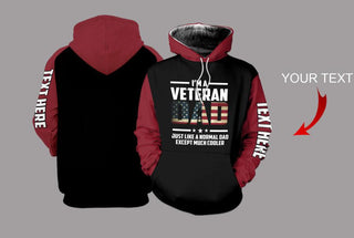 Gift For Veteran Lover Gift For Dad Veteran Dad Personalized US Unisex Size Hoodie