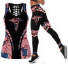 Medical Symbol Snake Caduceus Medical 4th July Independence Day American Flag Tank Top And Leggings Set