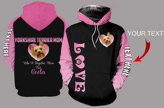 Gift For Mom Yorkshire Terrier Mom Personalized US Unisex Size Hoodie Gifts For Dog Lovers