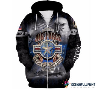 Gift For Veteran Lover US Air Force Veteran USAF Sherpa US Unisex Size Zip-up Hoodie CH