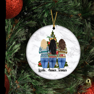 Best Friends in Christmas Sweater Ornament LH