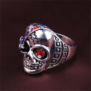 Vintage Red Eye Antique Skull Ring