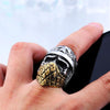 Biker Punk Cross Skull Stainless Steel Ring