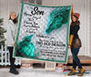 Gift For Dragon Lover Dragon To my Son Never Forget That I Love You Sherpa and Quilt Blanket LN