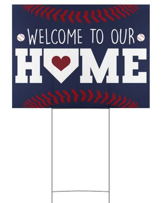 Welcome To Our Home Baseball Yard Sign LH