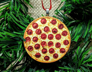 Pizza Ceramic Ornament LH