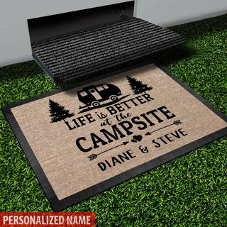 Gift For Camper Personalized Camping Doormats Happy Camper Doormat Life Is Better At The Camsite Custom Welcome Camper Doormat HG