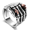 Real Sterling Silver Punk Rock Skull Ring