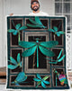Gift For Dragonfly Lover Teal Dragonfly Mysteristic Dragonfly Blanket and Quilt Blanket LN