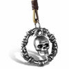 Vintage Round Skull Pendant Necklace