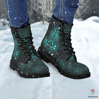 Gift For Viking Lover Blue Viking Pattern Boot LN