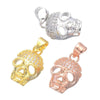 Crystal Micro Pave Zircon Skull Pendant Necklaces