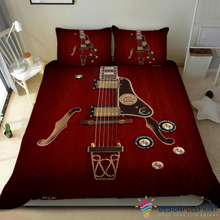 Red Guitar Bedding Set Ver 2 Guitarist CM