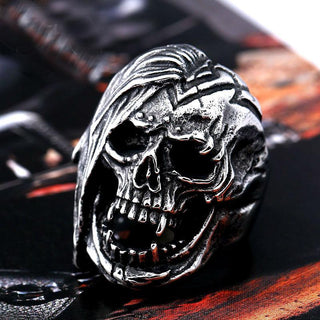 Exaggerated Vintage Skull Stainless Steel Ring