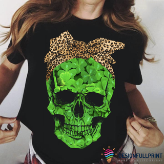 Skull Gift Patrick Day Skull Leopard T-Shirt HG