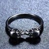 Black Gold Filled Double Skull Ring