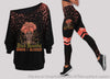 Black Pride Black Beautiful Brave And Bless Off Shoulder Long Sleeves Top and Leggings Set LN