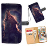 Awesome Cell Phone Wallet Case for Universal Models - Howling Wolf 004 - designfullprint