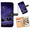 Cell Phone Wallet Case for Universal Models - 3D Horses Galloping Along The Sea Printed Phone Wallet Case 004