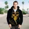 3D Death Skull Time Ticking For Death Unisex Zip Up Hoodie 009 - designfullprint