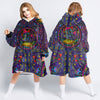 420 Gift Hippie Gift Skulls And Mushrooms Wearable Blanket Snug Hoodie