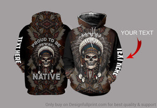 Gift For Native American Proud To Be Native American Personalized US Unisex Size Hoodie