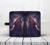 Awesome Cell Phone Wallet Case for Universal Models - Howling Wolf 004 - designfullprint