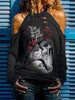 Skull Gift Skull Till Death Do Us Part Cut Out Shoulder Top PA
