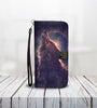 Awesome Cell Phone Wallet Case for Universal Models - Howling Wolf 004 - designfullprint