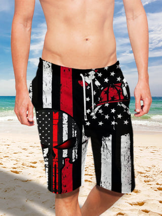 Ultra-light Drawstring Shorts for Men - FIRE DEPT. Firefighter 005 - designfullprint