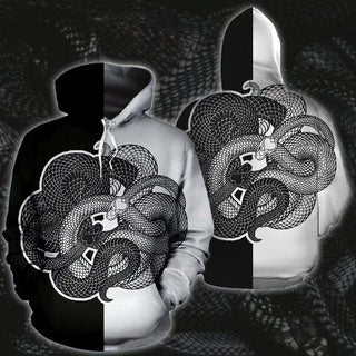 3D Yin Yang Snakes Printed Hoodie 002 - designfullprint