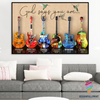 Colorful Guitar God Says You Are CH Poster Canvas Gift For Guitarist