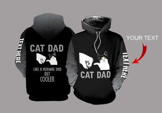 Gift For Dad Cat Dad Personalized US Unisex Size Hoodie Gifts For Cat Lovers